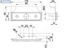 6X1354.134   Фонарь контурный FT-004Z K LED желтый