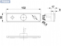 6X1354.135  Фонарь контурный FT-004C K LED красный