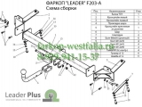 F203-A ТСУ для FIAT Doblo тип кузова фургон 2001-2010 F203-A ТСУ для FIAT Doblo тип кузова фургон 2001-2010